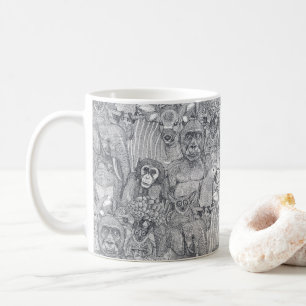 Mug simplement animaux de la jungle africaine gris fer