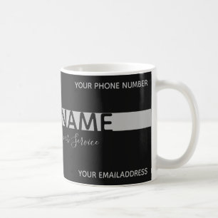 Mug Simplement élégant noir et gris rayures affaires m