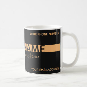 Mug Simplement élégant noir et orange rayé affaires
