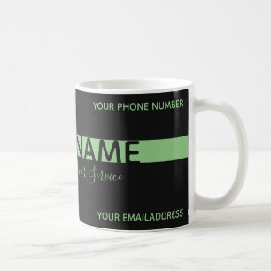 Mug Simplement élégant noir et vert rayures affaires