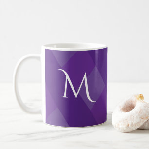 Mug Simples Teintes de Violet Initial Simple et Mignon