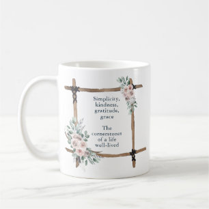Mug Simplicité, Bienveillance, Gratitude, Grâce Vibe B