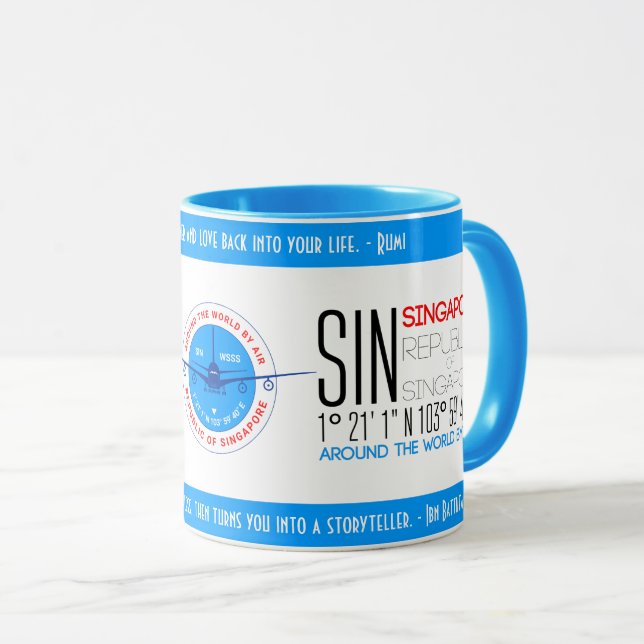 Mug Singapour élégant (Devant droit)