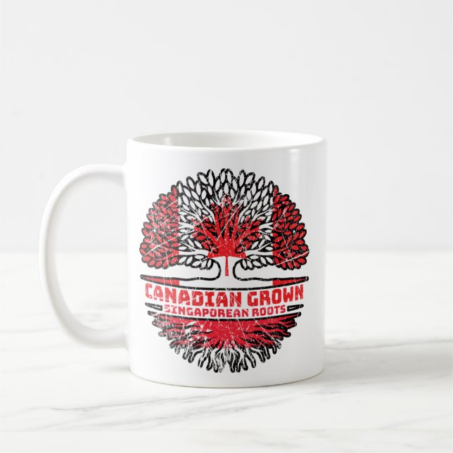 Mug Singapour Singapour Singapour Canada Arbre Racines (Gauche)