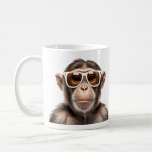 Mug singe avec lunettes de soleil