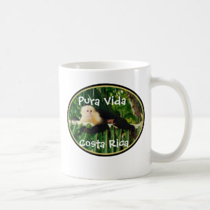 Mug Singe blanc de visage, Pura Vida, Costa Rica
