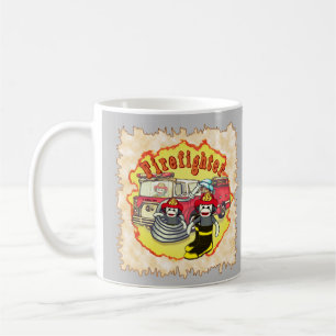 Mug Singe Chaussette  Camion de pompiers Pompiers 