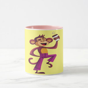 Mug Singe dansant avec du café Drôle d'animal