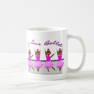 Mug singe de chaussette   "J'AIME LE BALLET "