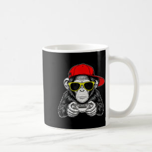 Mug Singe de joueur cool avec manette vidéo de jeu drô