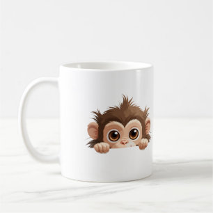 Mug Singe Peeking mignon adorable Drôle animal caricat
