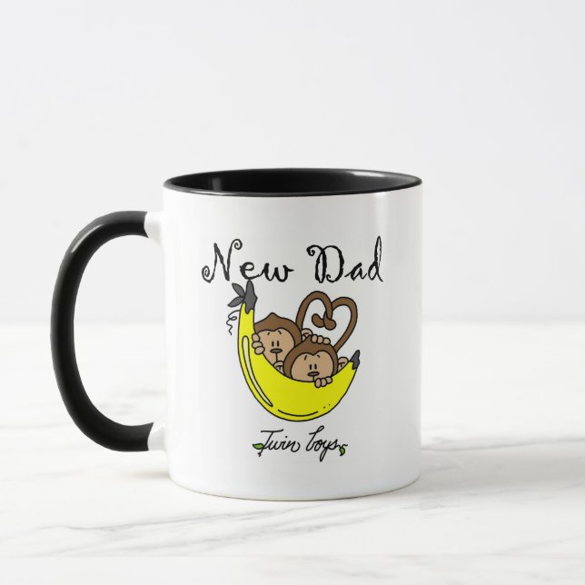 Mug Singes Papa de jumeaux T-shirts et cadeaux (Gauche)