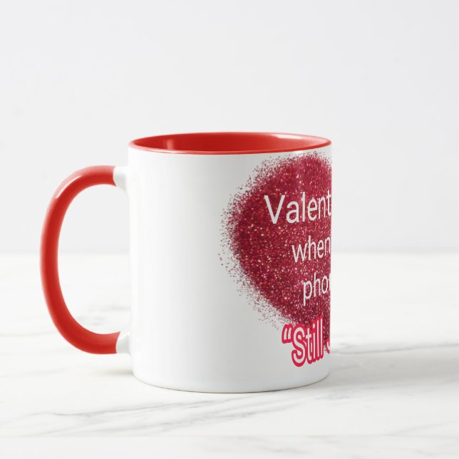 Mug Singles valentine's day sarcastic text on heart (Gauche)