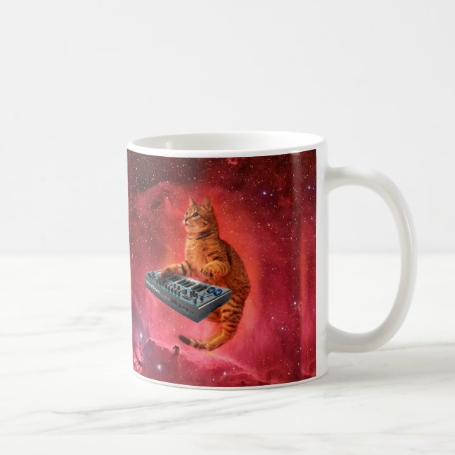 Mug Sinthesizer chat dans l'espace rouge (Droite)