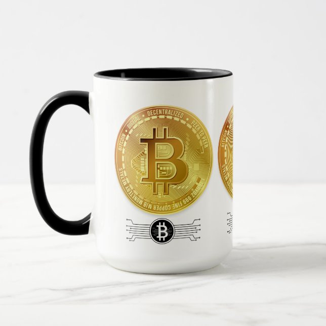 Mug "Sip in Style with Bitcoin Power!" (Gauche)