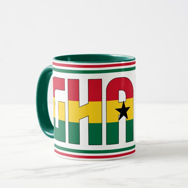Mug Sippin' avec du café patriotique ghanéen (Devant gauche)