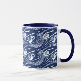 Mug Sirène avec les perles et l'hippocampe