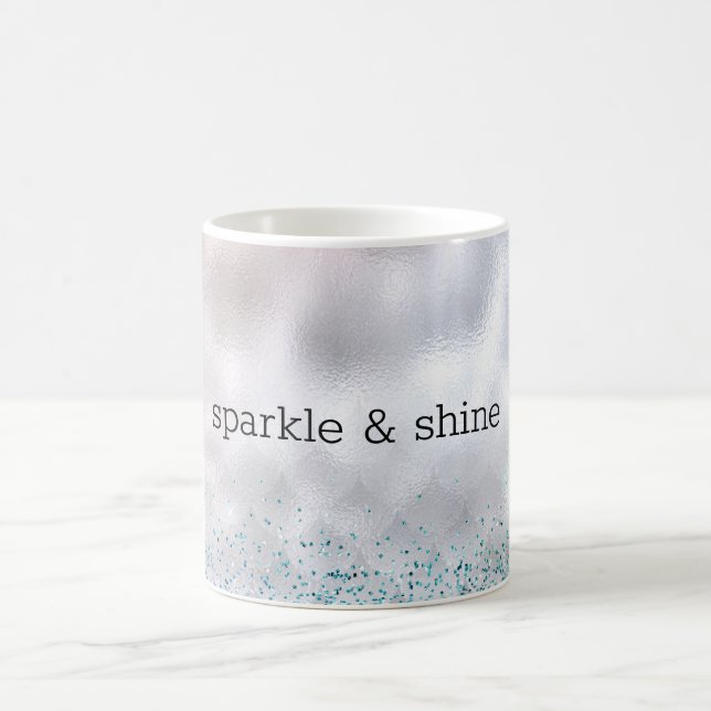 Mug Sirène de Parties scintillant rose Argent Confetti (Centre)