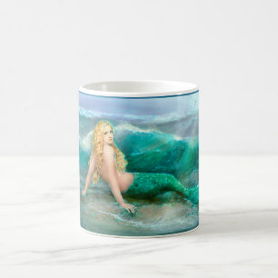 Mug Sirène d'Imaginaire sur les côtes avec des vagues 