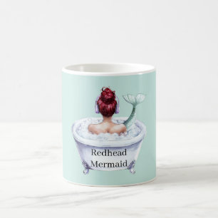 Mug Sirène rousse dans la baignoire