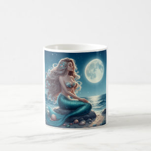Mug Sirène sur la plage la nuit