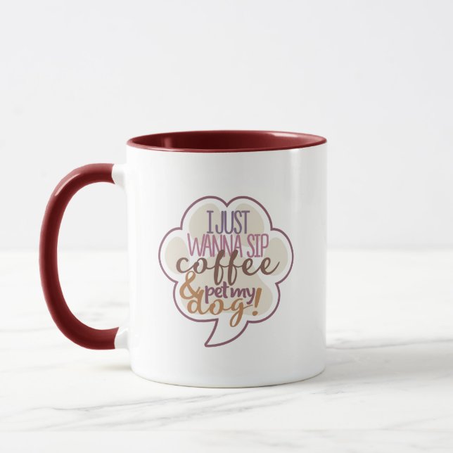 Mug siroter du café et familiariser mon chien (Gauche)