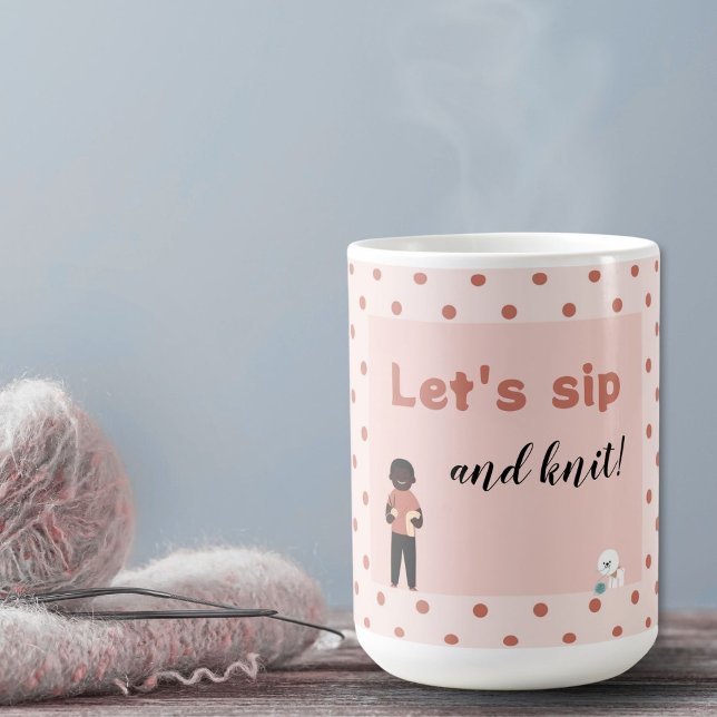 Mug Sirotons et tricotons un homme avec du tricot de c (Créateur téléchargé)