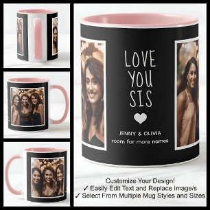 Mug Sis Sœur Amour Toi Photos Moderne Noir Blanc C00