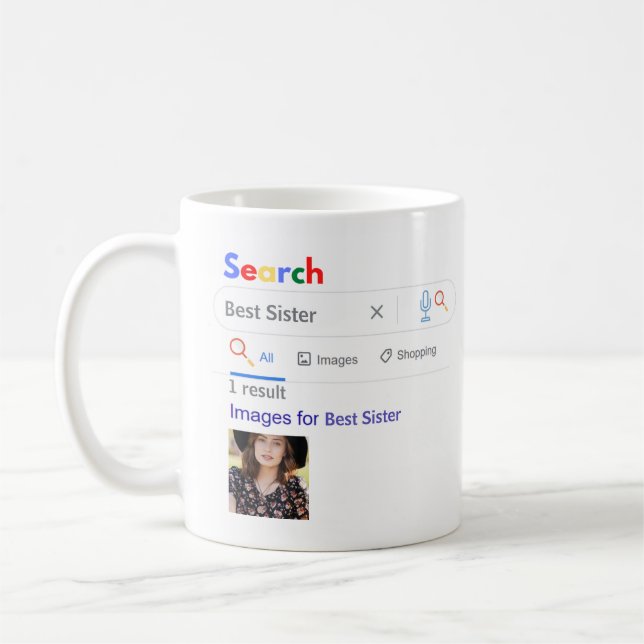 Mug SISTER GIft FUNNY, le meilleur moteur de recherche (Gauche)