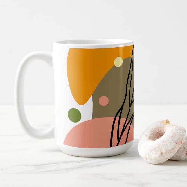 Mug Sites abstraits intéressants avec feuilles (Avec donut)