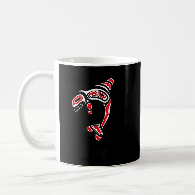 Mug Sitka Alaska Amérindien Indien Orca Killer Wh (Gauche)