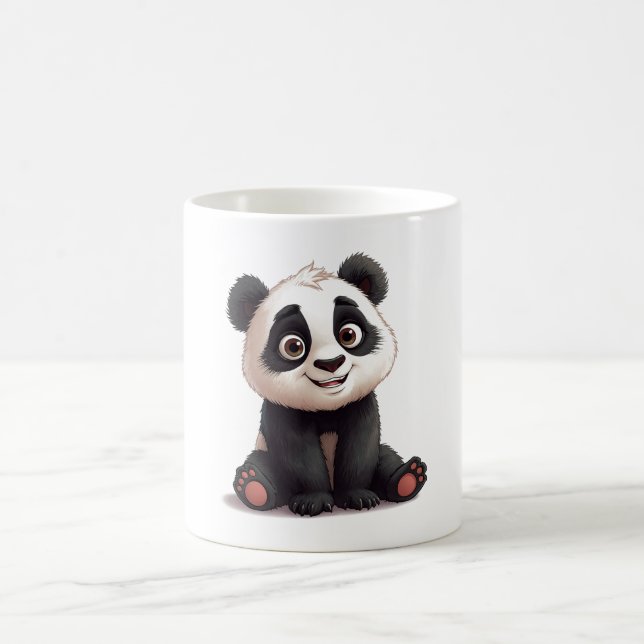 Mug Sitting Panda Bear Cartoon Illustration Artwork (Centre)