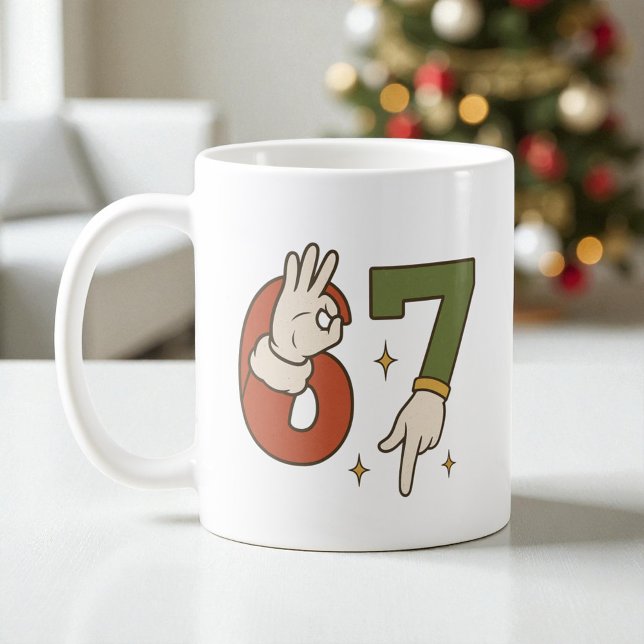 Mug  Six Seven 67 6 7 Santa Elf Christmas Meme (Créateur téléchargé)