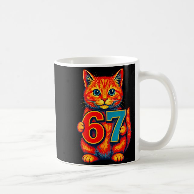 Mug Six Seven 67 Meme 6 7 Cat Youth Boy Girl  (Droite)