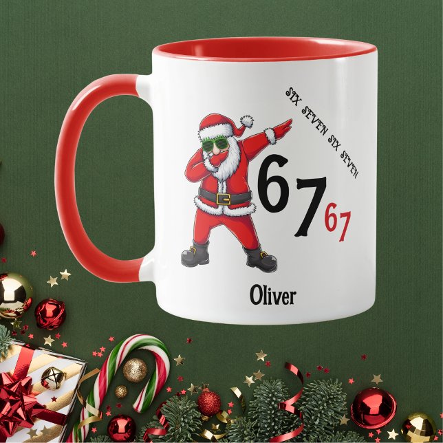 Mug Six Seven 6 7 67 Meme Santa Dubbing Personalized (Créateur téléchargé)