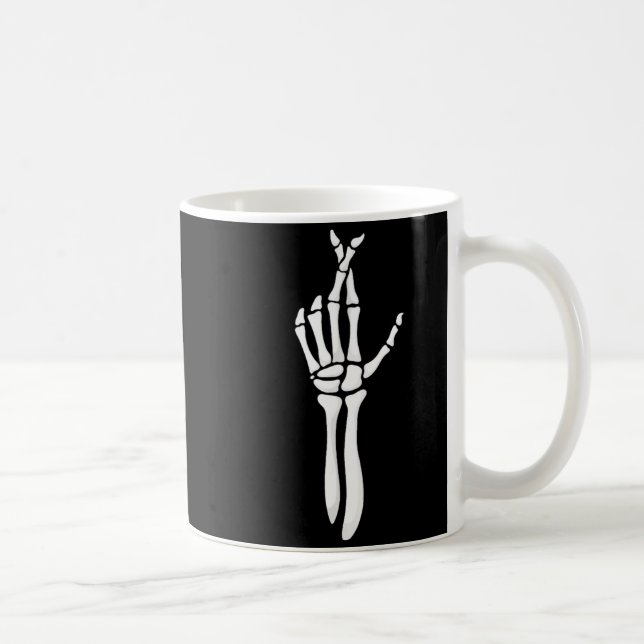 Mug Six Seven 6 7 Meme Funny Skeleton Hands Sign Let's (Droite)