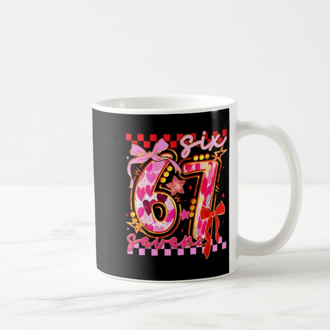 Mug Six Seven Valentine Day Funny Nk 67 Cute Bow Girls (Droite)