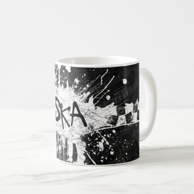 Mug Ska musique à damiers vieux punk rock de l'école (Devant droit)