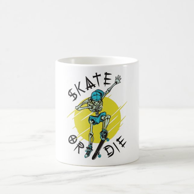 Mug Skate ou die Skeleton Skateboarder (Centre)