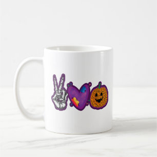 Mug Skeleton Citrouille Peace Love Halloween