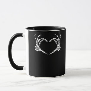 Mug Skeleton Coeur main Halloween Design