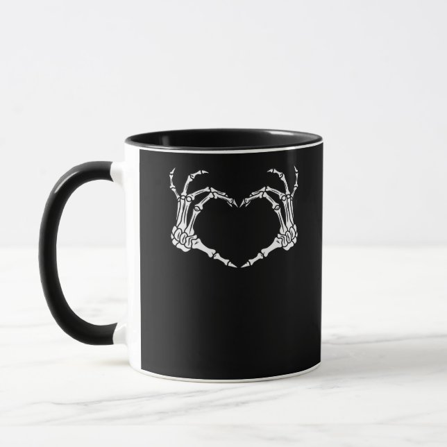 Mug Skeleton Coeur main Halloween Design (Gauche)