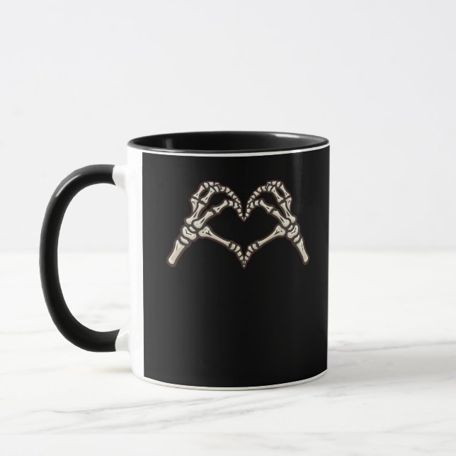 Mug Skeleton conception de coeur main (Gauche)