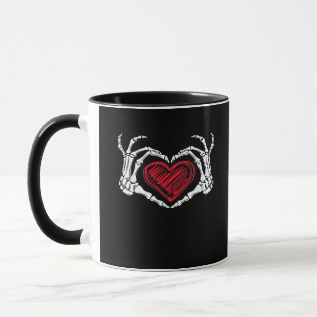 Mug Skeleton des mains du coeur (Gauche)