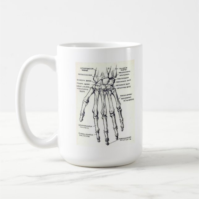 MUG: Skeleton Hand/Anatomy Coffee Mug (Left)