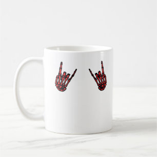 Mug Skeleton Hand Heart Roll & Red Classic