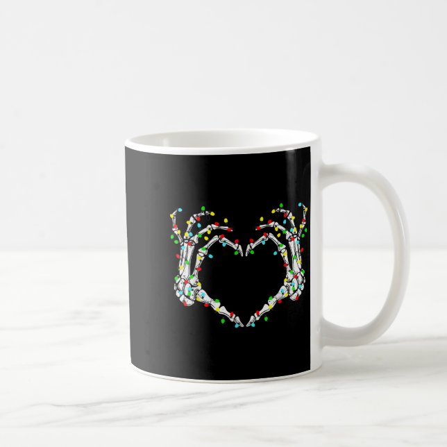Mug Skeleton Hands Heart Sign Light Christmas Costume  (Droite)