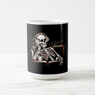 Mug Skeleton Headphones Coffee Music Dark Aesthetic