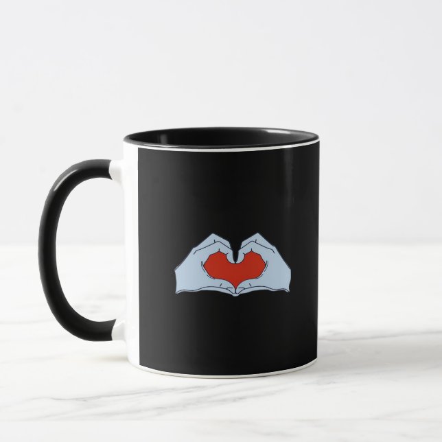 Mug Skeleton Heart Hands Classic & Basic Halloween (Gauche)