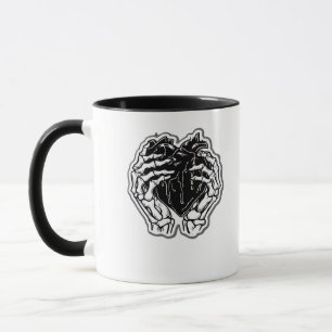 Mug Skeleton Heart Hands Drôle